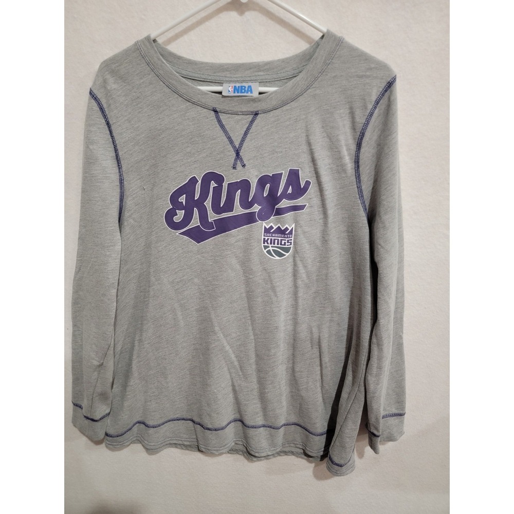 Sacramento Kings Shirt Size XL Womens NBA Basketball Long Sleeve Top Gray